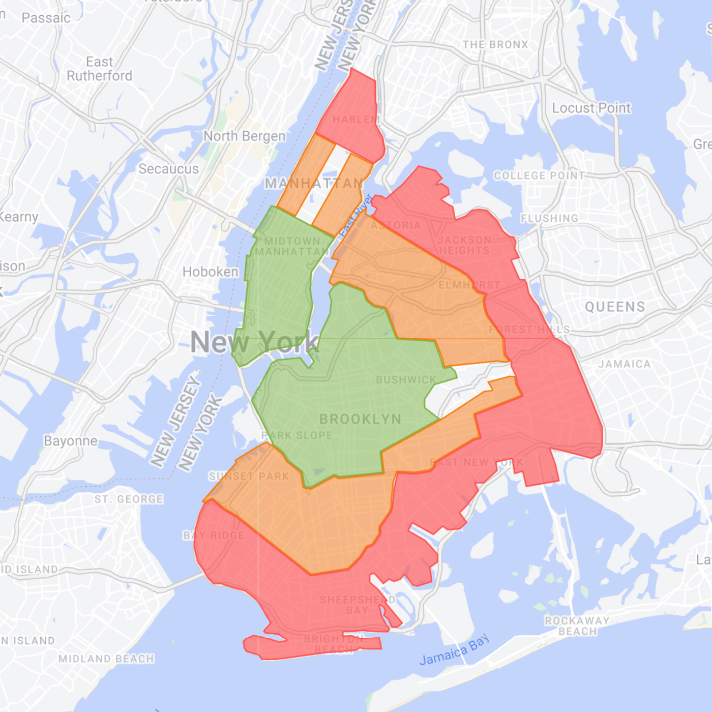 Delivery Zones Easy Street